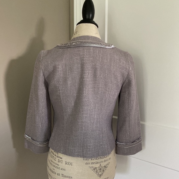 Halogen silver tweed cropped blazer size small - Picture 3 of 5